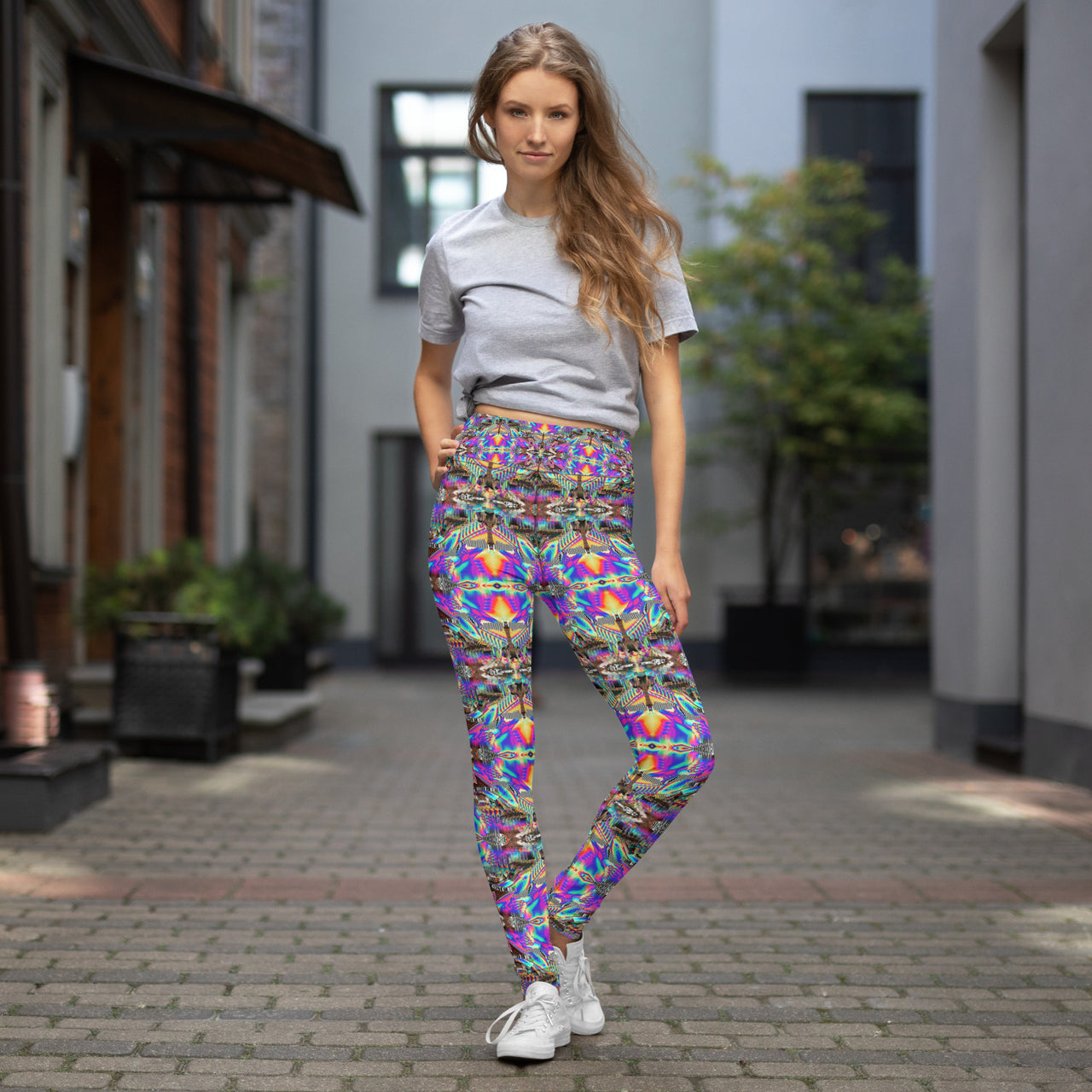 Psychedelic Visionary Art Futuristic Psytrance Rave Leggings