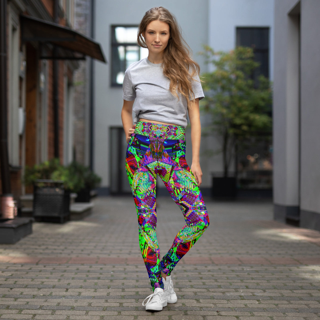 Psychedelic Visionary Art Futuristic Psytrance Rave Leggings