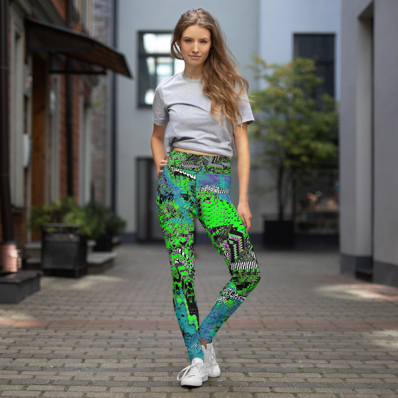 Psychedelic Visionary Art Futuristic Psytrance Rave Leggings