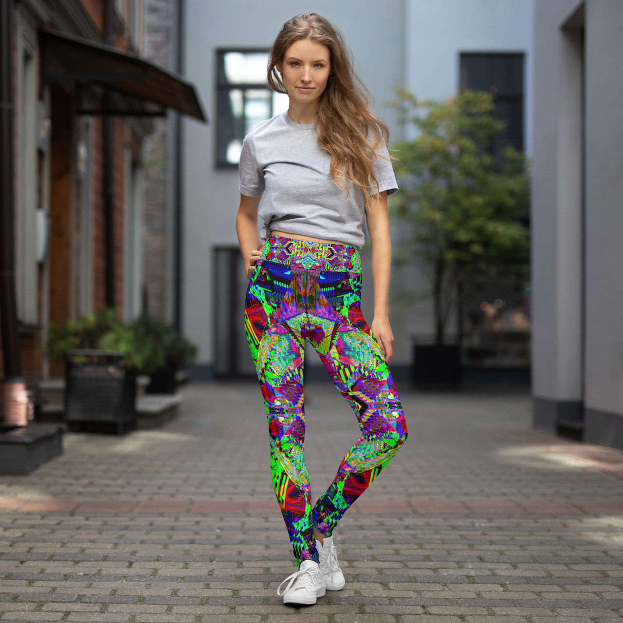 Psychedelic Visionary Art Futuristic Rave Leggings