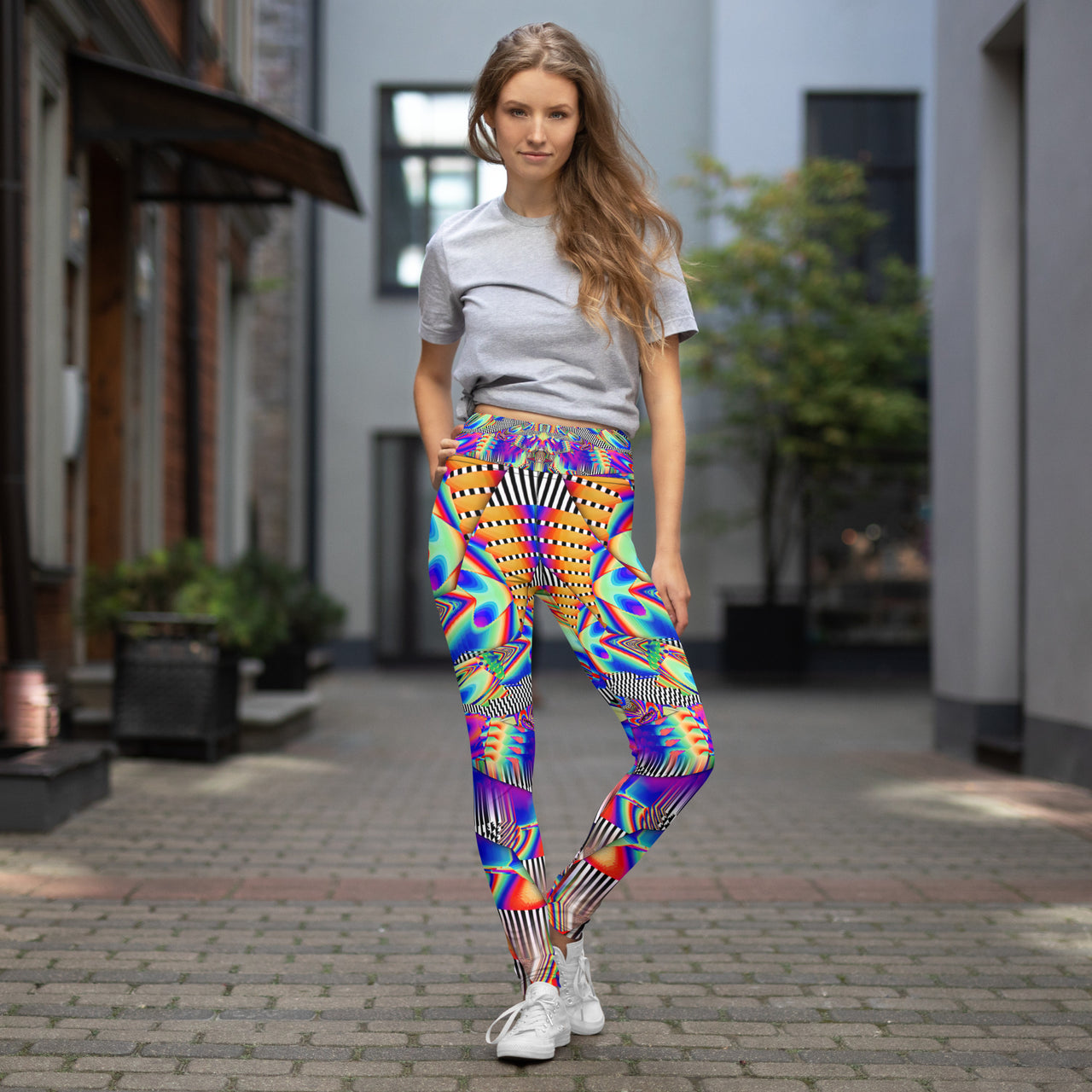 Psychedelic Visionary Art Futuristic Psytrance Rave Leggings